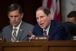 Senate Intelligence Committee member Sen. Ron Wyden, D-Ore., right, with Sen. Martin Heinrich, D-N.M., questions Attorney General Jeff Sessions on Capitol Hill in Washington, Tuesday, June 13, 2017.