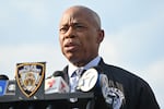 Mayor Eric Adams speaks at a news conference in Brooklyn, New York, United States on Saturday, March 29, 2025.