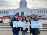 "My son was ready for help multiple times. We couldn’t find it. We couldn’t get it into any treatment," says Pam Connelly of Deer Island, Ore., left. Connelly is part of Oregon Moms for Addiction Recovery, who asked legislators to increase funding for addiction recovery in February. Her son has been in and out of addiction and sobriety for about 14 years and was unable to get in to treatment and detox programs. 