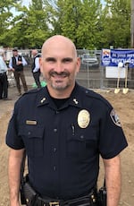 Corvallis Chief of Police Jason Harvey at a groundbreaking ceremony for a new mental health facility in Corvallis, Ore., Wednesday, June 14, 2023.