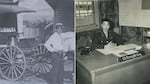 Kong Loy, left, delivers milk in Vancouver, Wash., in the 1930s, while his son Percy Loy, right, serves as the lieutenant colonel of the U.S. Army in China during World War II.