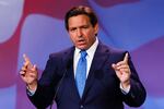 Florida Governor Ron DeSantis, a Republican, is expected by many to announce his candidacy for president in the coming weeks or months. Speaking here at the Republican Jewish Coalition Annual Leadership Meeting in Las Vegas, Nevada, on November 19, 2022.