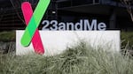 A sign is posted in front of the 23andMe headquarters on February 01, 2024 in Sunnyvale, California.