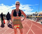 After deciding to try to run a half marathon in all 50 states, Christie Woodard completed one in Las Cruces, N.M. , in 2023. She's working to stay fit and strong since getting bariatric surgery and going on GLP-1