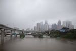 Floodwaters from Hurricane Harvey overwhelm highways in Houston in 2017.