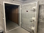The entrance to the nuclear bunker underneath the University of Bern's History Department building.