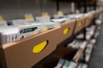 Ballot envelopes are sorted into precinct numbers at the Clark County Elections Office in Vancouver, Wash. on Monday, Nov. 3, 2025.