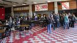 Students gather in the cafeteria at Ilinois Valley high. A wood pellet boiler heats the school, which serves about 350 students. 