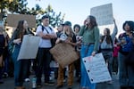 Students from Hudson's Bay High School protested the Vancouver Public Schools' handling of sexual misconduct allegations against a teacher at administration offices on Jan. 6, 2025.