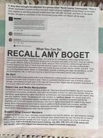 A flier circulated in the town of Yacolt in July 2020. The flier warns of outside groups coming to the town, after councilor Amy Boget proposed the town denounce systemic racism.