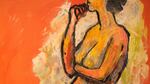 Enterprise painter Bob Fergison favors the bold outlines of Expressionist artists like Max Beckmann in his nudes.