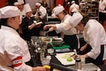 Crook County High School student Aspen Cross oversees her team during the Oregon ProStart Championship March 13, 2023.  Cross along with fellow students Kiera Glenn, Tayah Hagensee, Sawyer McDonald, and Abbi Pack won first place in the culinary division and will head to a national championship in May.