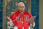 Pope Leo XIV addresses the Algerian community in the Basilica of Our Lady of Africa, in Algiers on Monday. Religious experts say President Trump's attacks on the pope are a break from how previous popes interacted with American presidents.