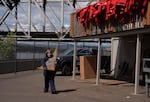 Second-year student Elli Gorman transports scrap metal to a storage area at one of Cascadia Tech Academy’s satellite locations in Vancouver, Wash., on Aug. 27, 2026.