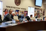 Members of the Vancouver Public Schools board of directors Tuesday, Jan. 8, 2019.