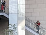 People are evacuated from Field's shopping center in Copenhagen, Denmark Sunday, July 3, 2022.