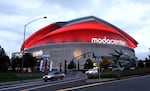 FILE: The Moda Center, home to the Portland Trail Blazers basketball team and the recently announced WNBA that will start play in 2026.