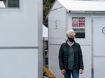 Tina Kotek tours the homeless shelter Arbor Lodge in North Portland on her last day in office as the Speaker of the Oregon House of Representatives, January 2022. 