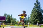 Michelle Carter, the "Shot Diva" and Olympic gold medalist, hurls the shot at the TrackTown Summer Series in Gresham.