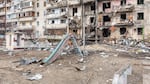 General view of a residential building after it was damaged following a Russian shelling attack as Russian forces continue their full-scale invasion of Ukraine since Feb. 24, 2022.