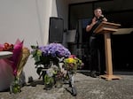 The Rev. Lara Crutsinger-Perry speaks at a memorial service for Barnett Moss, who died during a record-shattering heat wave in the Pacific Northwest in 2021. The death count disparities from heat waves are particularly large. Heat waves are by far the deadliest type of extreme weather and are the most closely linked to climate change.