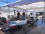 An outdoor cooling station serves people living along Hunnell Road during a heat wave in Bend on June 28, 2021.