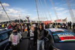 Protesters demanding a cease-fire in Gaza block the westbound lanes of the San Francisco-Oakland Bay Bridge on Nov. 16, 2023. Full story here.