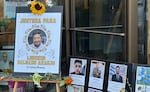 Lorenzo Salgado Araujo's photo was centered outside the Eugene Federal Building's entrance, along with photos of other people who organizers say died during or after ICE detentions.