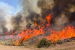 This undated photo provided by the U.S. Forest Service on Friday, Aug. 7, 2026, shows the Widemouth 2 wildfire burning near Richfield, Utah.