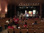 Parents and educators, some of them wearing "red for ed," attended a hearing of the Joint Committee on Student Success, Sept. 27 2018 at Portland's Madison High School.