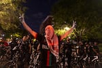 Pro-Palestinian protesters on George Washington University's campus in Washington, D.C. on May 9, 2024.