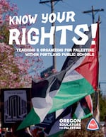 A screenshot of an informational guide published in May 2024 by the Oregon Educators for Palestine in collaboration with the Portland Association of Teachers.