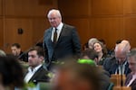 Rep. David Gomberg (D- Otis) attends the opening day of the legislative short session in Salem, Ore. on Feb. 2, 2026.