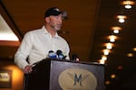 Multnomah Athletic Club general manager Charles Leverton speaks during a press conference in the MAC hallway in Portland, Ore., on May 5, 2026.