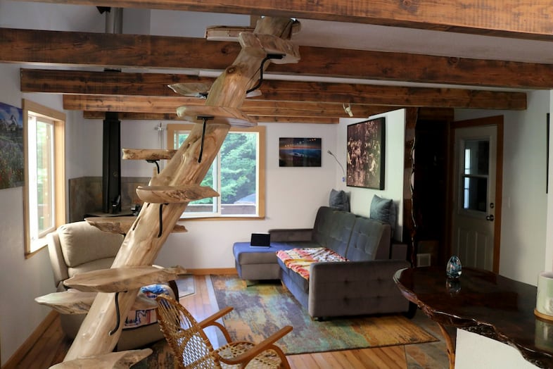 Jay Hennigan and Woody Jackson's cabin in Breitenbush, one of 71 cabins built primarily in the 30's on U.S. Forest Service land and are privately owned. The cabin was destroyed along will the others in the area when the wildfire swept through in 2020.