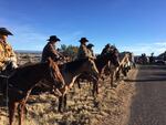 When the public funeral for LaVoy Finicum ended, riders on horseback waited to follow the hearse.