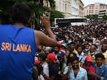 People crowd to visit Sri Lankan President Gotabaya Rajapaksa's official residence in Colombo on July 11.