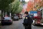 Streets in Northwest Portland were shut down near the site of a powerful gas explosion, Oct. 19, 2016.
