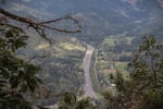 FILE - View of I-5 from London Peak Scenic Overlook, May 2, 2017