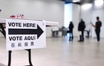 People wait in line to cast their votes during in New York on October 26, 2024. Online, social media users are floating unverified and false claims about voting that can quickly go viral.