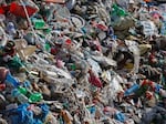 Garbage collected en route Mount Everest is piled before it is sorted for recycling at a facility operated by Agni Ventures, an agency that manages recyclable waste, in Kathmandu, Nepal, on Monday, June 24, 2024.