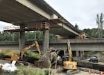 WSDOT contractors seismically retrofitted a bridge at the I-405/I-5 interchange in Tukwila, Wash., in 2019.