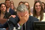 Actor Alec Baldwin reacts after the judge threw out the involuntary manslaughter case for the 2021 fatal shooting of cinematographer Halyna Hutchins during filming of the Western movie "Rust," Friday, July 12, 2024, at Santa Fe County District Court in Santa Fe, N.M.