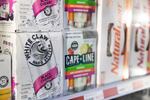 Hard seltzer lines store shelves at a Plaid Pantry store in southwest Portland, Ore., Nov. 15, 2019.