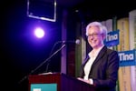 Candidate for the Democratic nomination for Governor Tina Kotek speaks to her supporters at an election night party at Revolution Hall on May 17, 2022, in Portland, Ore.