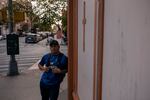 Alexander Rosa Freites, a Venezuelan asylum-seeker, stands for a portrait near the Atlantic Armory Shelter in Brooklyn earlier this month.