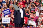 Republican presidential candidate former President Donald Trump arrives for a campaign event in Butler, Pa., on Saturday, July 13, 2024.