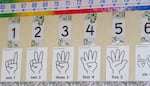 A numbers display in Yoshira Escamilla’s classroom at McNary Heights Elementary School in Umatilla, Ore. on Oct. 4, 2022.