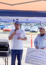 Nurul Haque, a Rohingya refugee in Portland, speaks at an event he helped organize at Masjid Omar Farooq in Portland on Aug. 24, 2025 to commemorate the 8-year anniversary of the Rohingya genocide by the military in Myanmar.  The Rohingya are a persecuted Muslim ethnic minority, more than 700,000 of whom fled to Bangladesh to escape the genocide which broke out on Aug. 25, 2017.