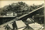 Chapman Street cable line, Portland Heights in Northwest Portland. Only one line went up this steep grade. 1905.